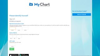 
                            3. MyChart - Signup Page - ONE Chart - Login Page