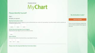 
                            1. MyChart - Signup Page - Parkview Health