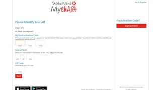 
                            4. MyChart - Signup Page - WakeMed
