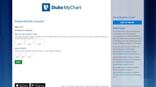 
                            10. MyChart - Signup Page