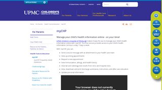 
                            9. myCHP | Children's Hospital Pittsburgh