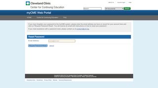 
                            5. myCME | myCME | Reset Password - Cleveland Clinic