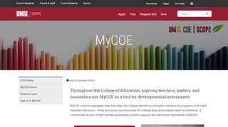 
                            1. MyCOE - UMSL | College of Education - University of Missouri-St. Louis