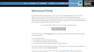 
                            1. MyConnect Portal - Coachella Valley Unified School District