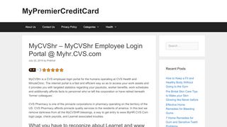 
                            10. MyCVShr - MyCVShr Employee Login Portal @ Myhr.CVS.com