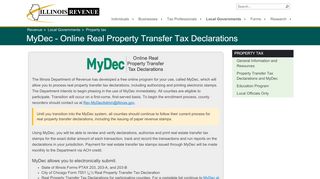 
                            1. MyDec - Online Real Property Transfer Tax Declarations - Property tax