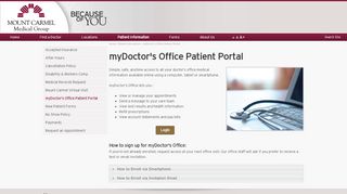 
                            8. myDoctor's Office Patient Portal - Mount Carmel Medical Group