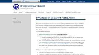 
                            7. MyEducation BC Parent Portal Access - Brooks Secondary School