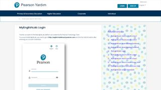 
                            6. MyEnglishLab: Login : Pearson Yardım