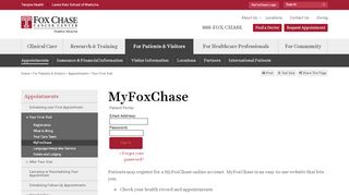 
                            10. MyFoxChase | Fox Chase Cancer Center - Philadelphia, PA