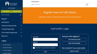 
                            5. myFranklin Login | Franklin University