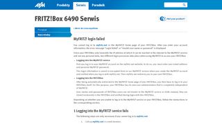 
                            6. MyFRITZ! login failed | FRITZ!Box 6490 Cable | AVM Polska