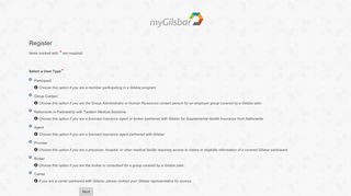 
                            3. myGilsbar.com > Accounts > Register