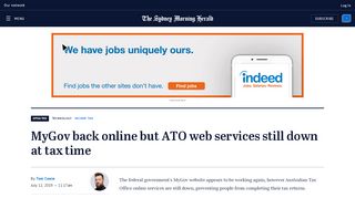 
                            9. MyGov back online but ATO web services still down at tax time