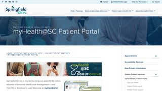 
                            10. myHealth@SC Patient Portal - Springfield Clinic