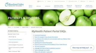 
                            6. MyHealth Patient Portal FAQ's - Blanchard Valley Health System