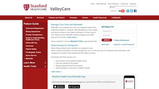 
                            9. MyHealth | Stanford Health Care - ValleyCare | Livermore California