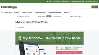 
                            6. MyHealthONE Patient Portal | Doctors Hospital of Sarasota