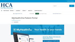 
                            7. MyHealthONE Patient Portal | HCA Far West