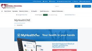 
                            9. MyHealthONE Patient Portal | Kendall Regional Medical Center ...