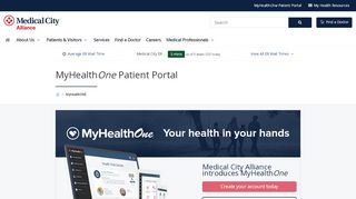 
                            10. MyHealthONE Patient Portal | Medical City Alliance