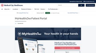 
                            9. MyHealthONE Patient Portal | Medical City Healthcare