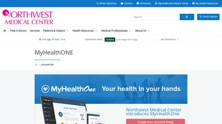 
                            7. MyHealthONE Patient Portal | Northwest Medical Center