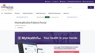 
                            2. MyHealthONE Patient Portal | Orange Park Medical Center