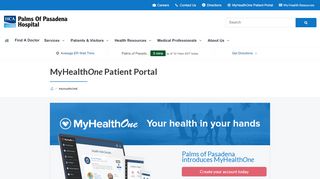 
                            3. MyHealthOne Patient Portal - Palms of Pasadena Hospital