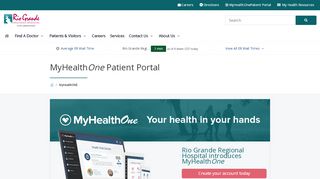 
                            9. MyHealthONE Patient Portal | Rio Grande Regional Hospital