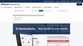 
                            2. MyHealthONE Patient Portal | St. David's HealthCare