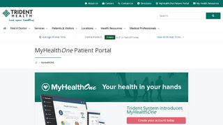 
                            1. MyHealthONE Patient Portal | Trident Health System