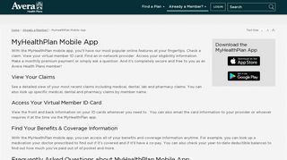 
                            3. MyHealthPlan Mobile App - Avera Health Plans