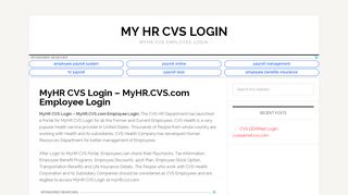 
                            4. MyHR CVS Employee Login: Myhr.cvs.com