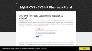 
                            10. MyHR.CVS - CVS HR Pharmacy Portal