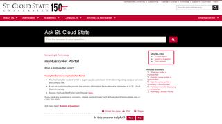 
                            8. myHuskyNet Portal - Ask St. Cloud State