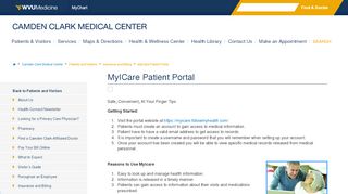 
                            8. MyICare Patient Portal | Camden Clark Medical Center - WVU Medicine