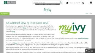 
                            1. MyIvy - Ivy Tech Community College of Indiana