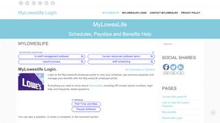 
                            4. Myloweslife Employee Login - My Lowe's Life | www ...