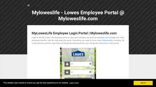 
                            8. Myloweslife - Lowes Employee Portal @ Myloweslife.com