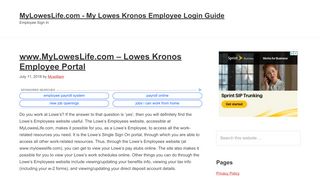 
                            3. MyLowesLife.com - My Lowes Kronos Employee Login Guide