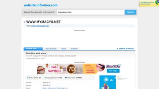 
                            6. mymacys.net at WI. Something went wrong - Website Informer