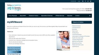 
                            6. myMVHrecord Patient Portal at Monongahela Valley Hospital