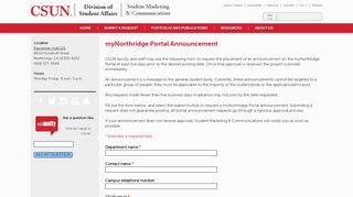 
                            8. myNorthridge Portal Announcement | California State ... - CSUN.edu