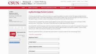 
                            6. myNorthridge Portal Content | California State University ... - CSUN.edu