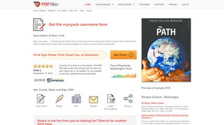 
                            5. Mynyack Username - Fill Online, Printable, Fillable, Blank | PDFfiller