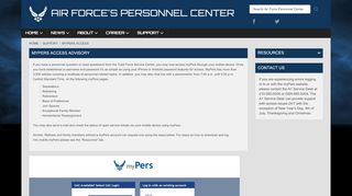 
                            6. myPers access - Air Force Personnel Center - AF.mil