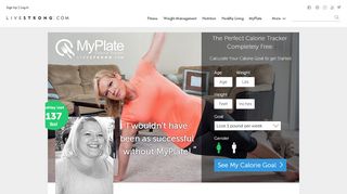 
                            2. MyPlate Calorie Tracker and Fitness Program | LIVESTRONG.COM