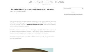 
                            7. MyPremierCreditCard Login Account Balance …