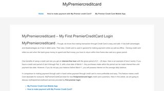 
                            7. MyPremiercreditcard – My First PremierCreditCard …